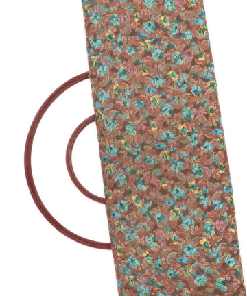 brown floral digital print chikan work georgette fabric